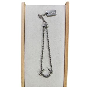 Amor Silver Toned Half Moon Bracelet 7"